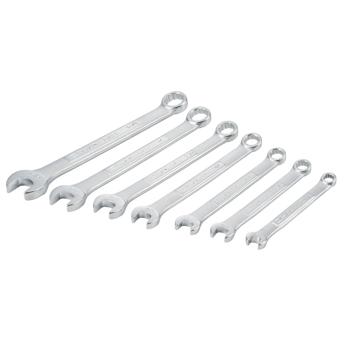 CRAFTSMAN SAE wrench set in pouch side view with durable chrome finish