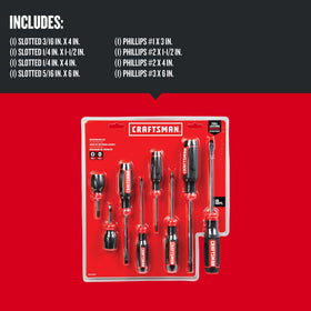 Craftsman screwdriver tip with black oxide coating for wear resistance and precise fit.