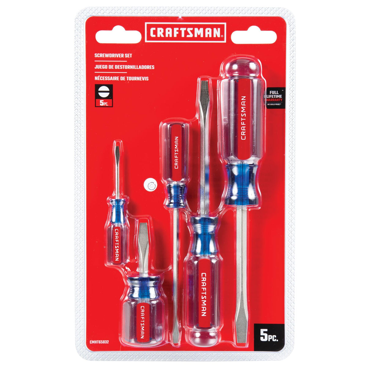 CRAFTSMAN screwdriver set ergonomic acetate handles for comfortable grip
