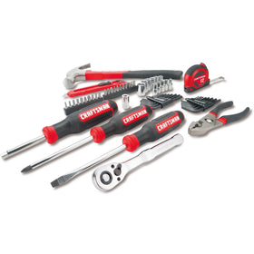CRAFTSMAN screwdrivers, slip-joint plier, and hammer ready for quick repairs.