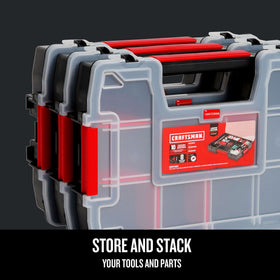 Secure latch and interlocking lid prevent movement during transport.