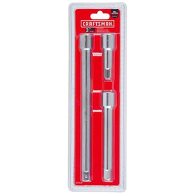 Closeup of Craftsman extension set chrome finish highlighting corrosion resistance.
