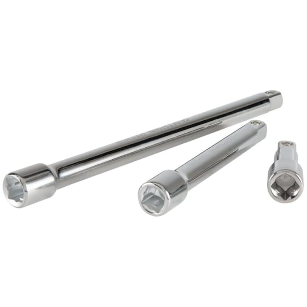 Craftsman 1/2-inch drive extension bars with a polished chrome finish for easier access.