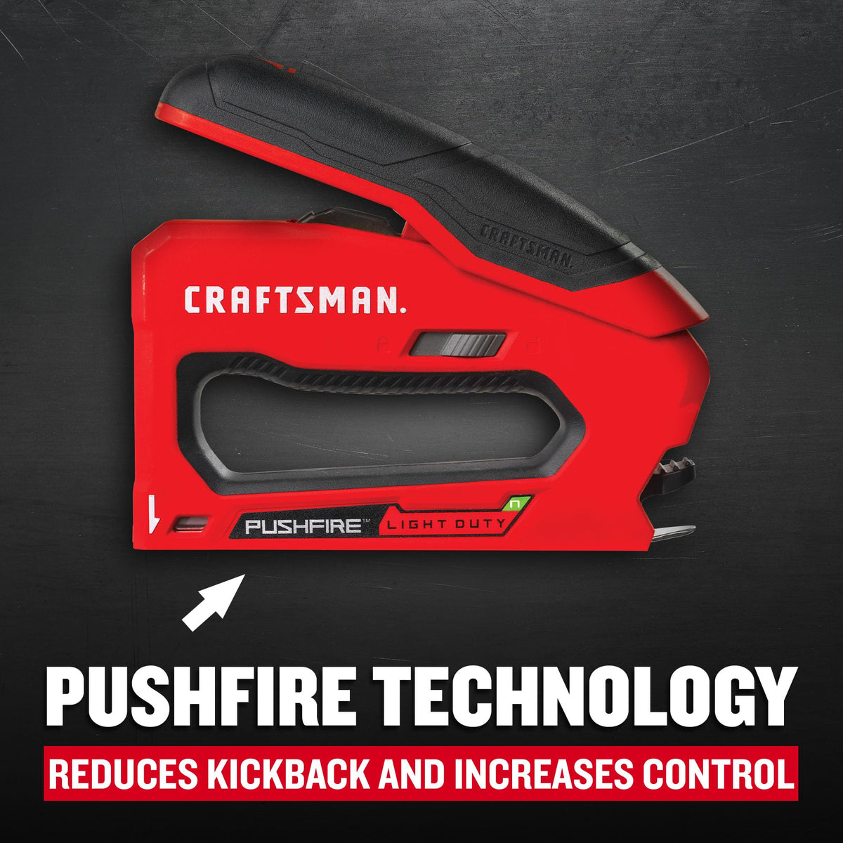 CRAFTSMAN pushesfire technology action emphasizes reduced kickback and better control during installation.