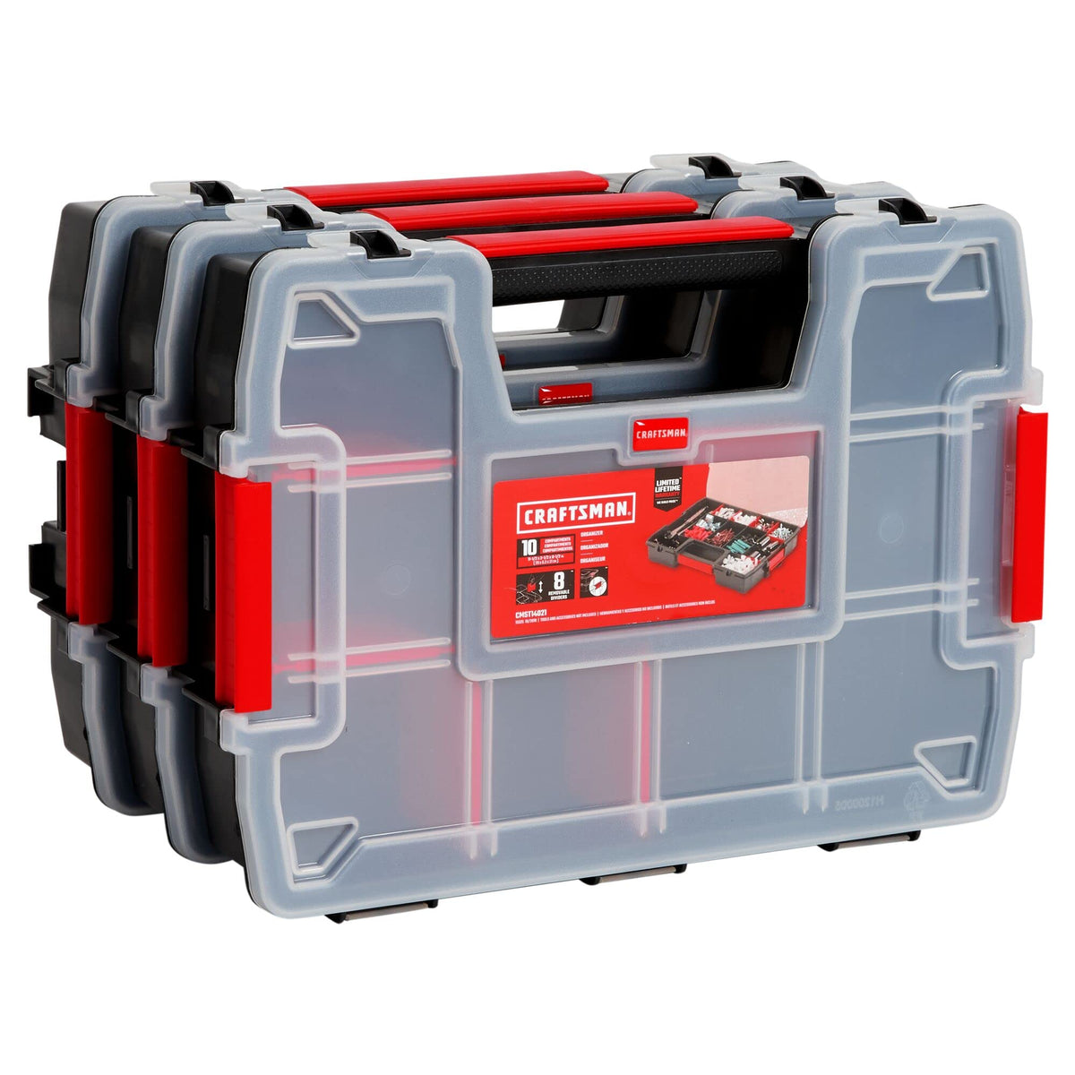 CRAFTSMAN storage organizer with ten compartments for precise parts.