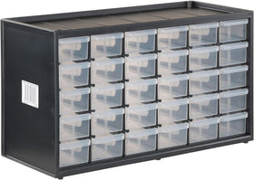 CRAFTSMAN storage organizer featuring a 30-drawer system for versatile workshop parts storage.
