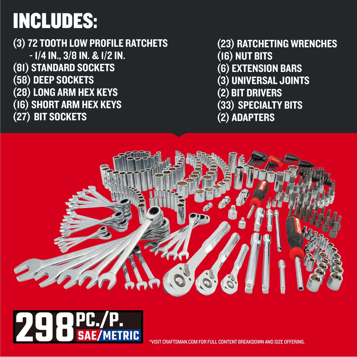 Craftsman three-eighth-inch drive low-profile ratchet designed for confined areas.