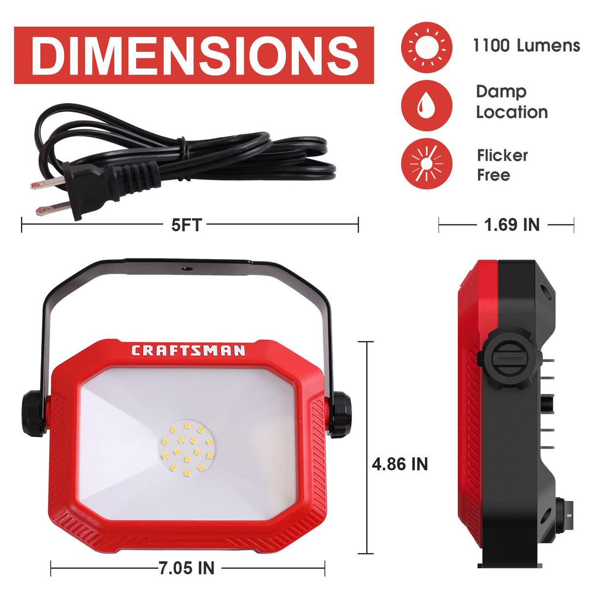 CRAFTSMAN 2-in-1 stand and handle offers flexible placement.