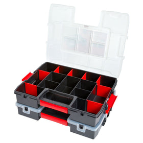 CRAFTSMAN 14-compartment layout organizes tools and hardware efficiently