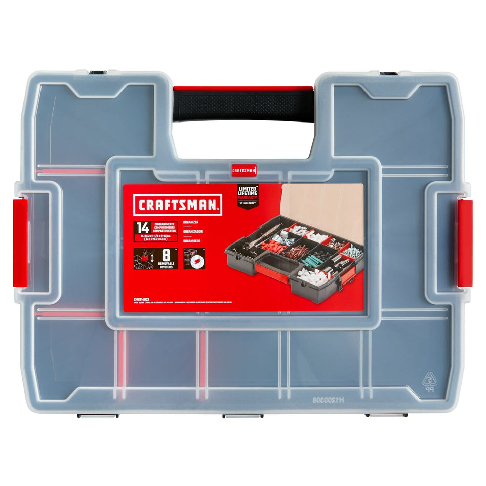 CRAFTSMAN tool organizer lid with secure latch for stable stacking