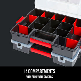 Clear lid provides quick content visibility for fast setup
