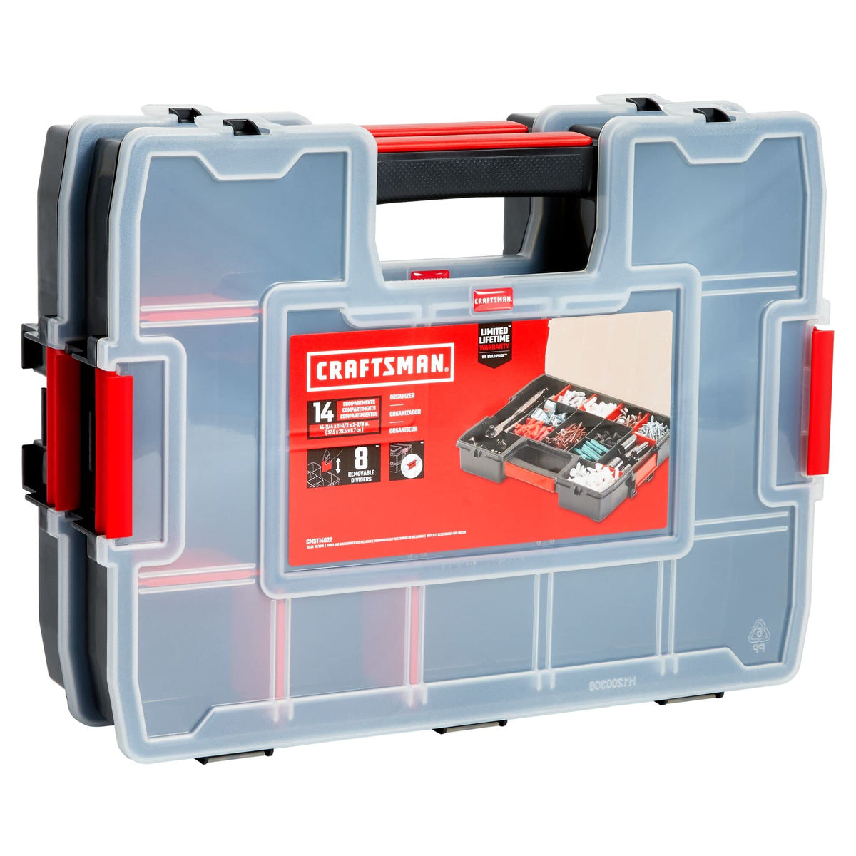 Removable dividers in a CRAFTSMAN organizer customize small parts storage