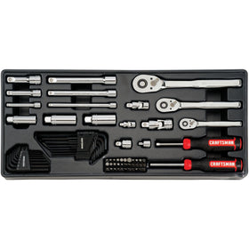 Craftsman tools arranged in plastic trays for easy organization.