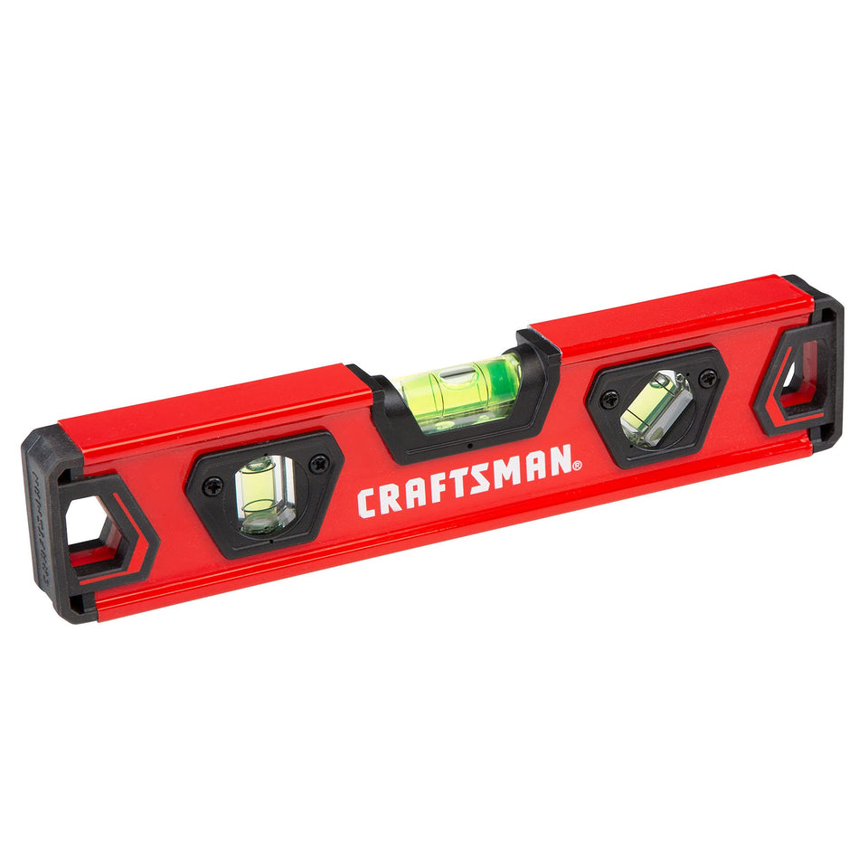 CRAFTSMAN torpedo level 9-inch with magnetic end caps for hands-free measurements.