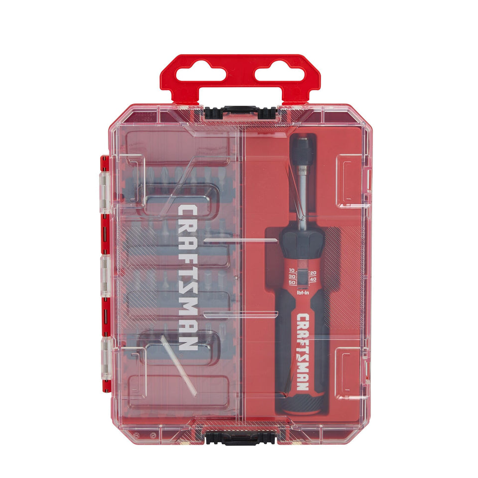 CRAFTSMAN torque screwdriver set in VersaStack case for organized storage.