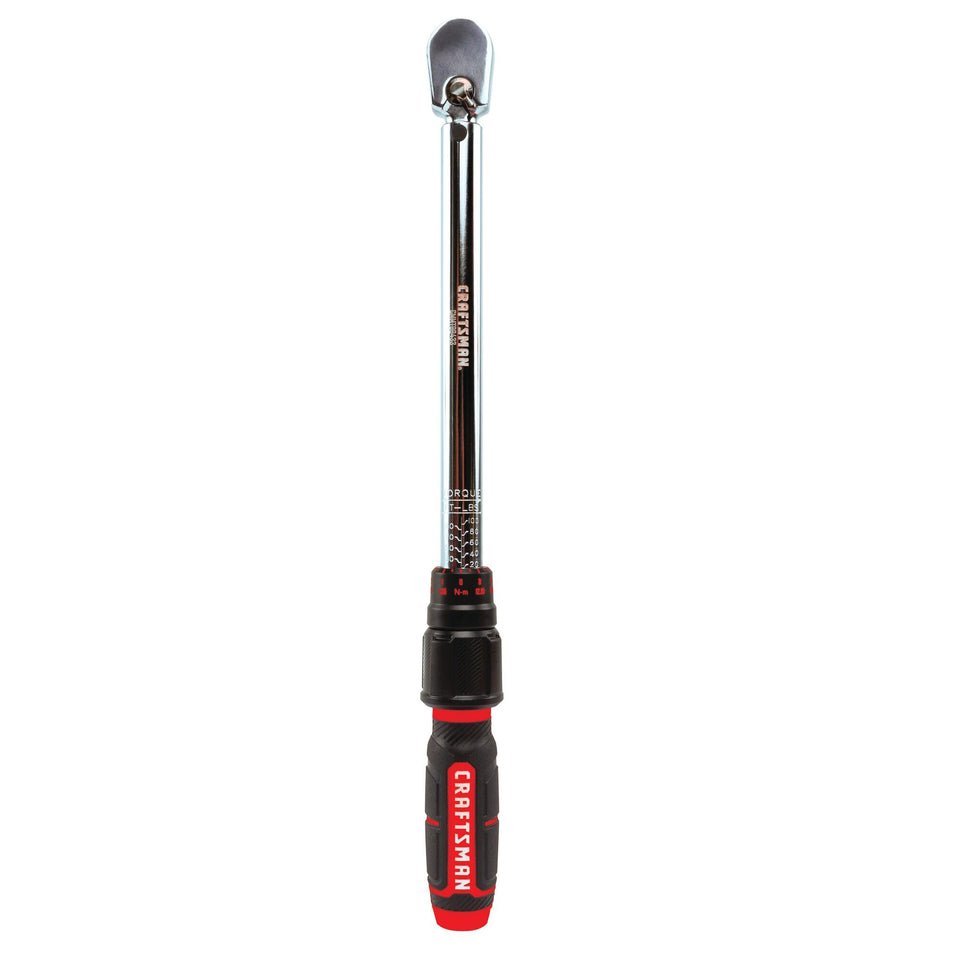Craftsman torque wrench with 3/8-inch drive in a portable case for transport