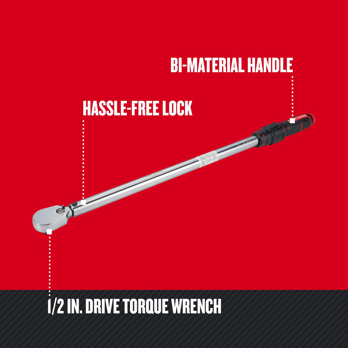 Close up of the locking feature on the CRAFTSMAN torque wrench