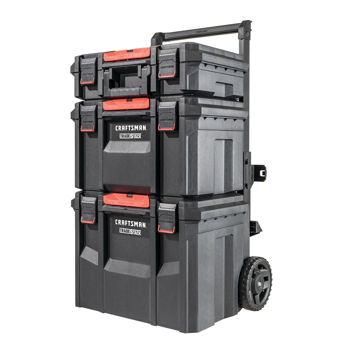 CRAFTSMAN TRADESTACK Rolling Tower exterior view shows rugged storage for outdoor projects