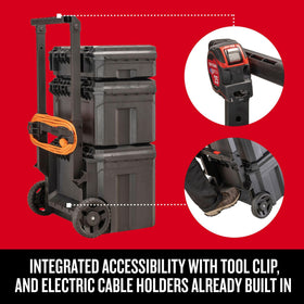 CRAFTSMAN TRADESTACK Rolling Tower interior layout maximizes large tool storage