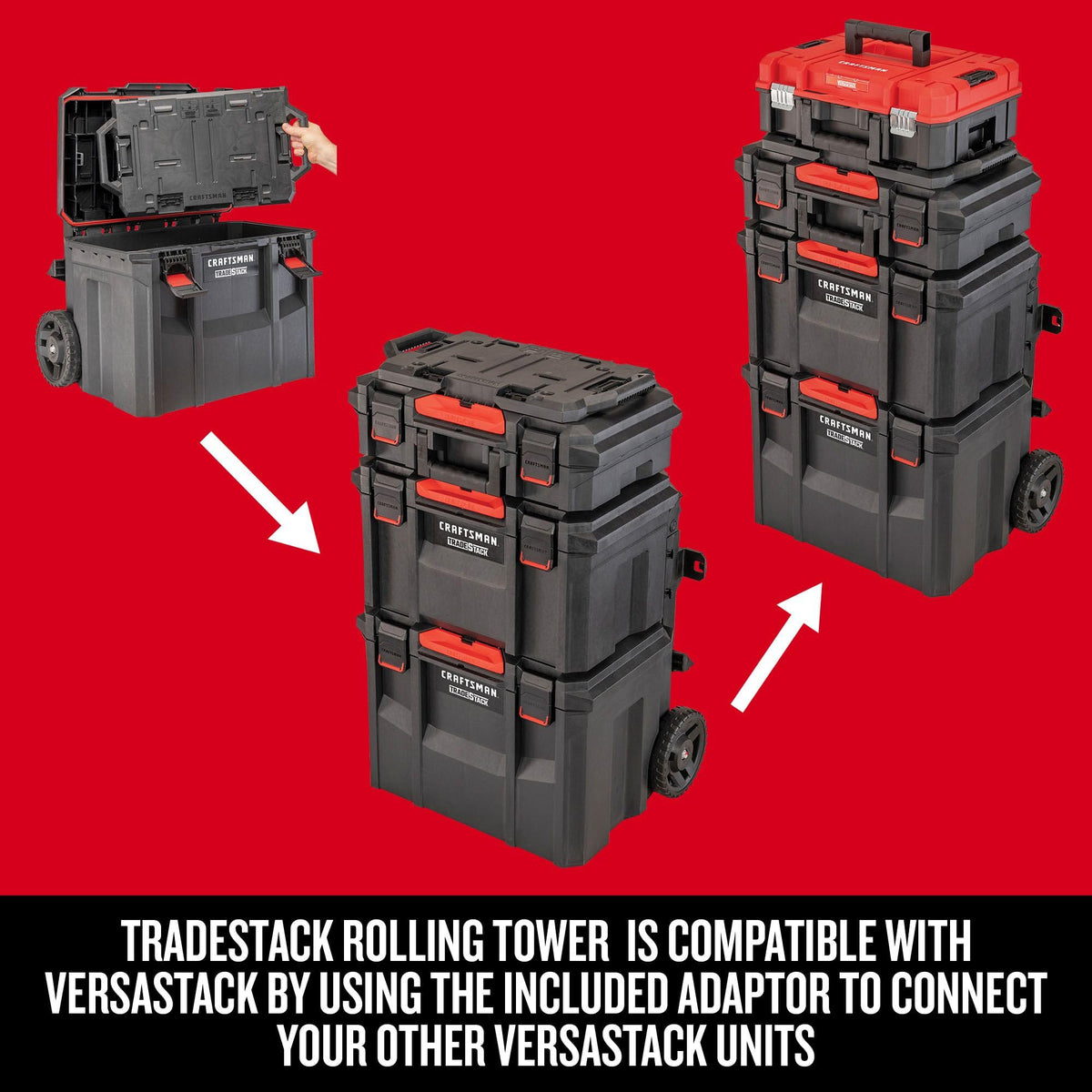 CRAFTSMAN TRADESTACK Rolling Tower IP65 housing resists dust and water