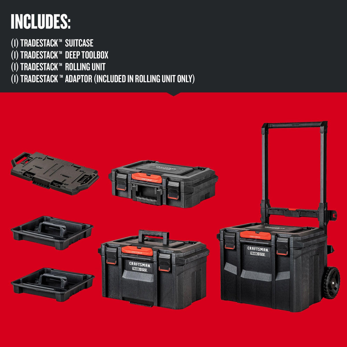 CRAFTSMAN TRADESTACK Rolling Tower latched secure design keeps tools safe on site