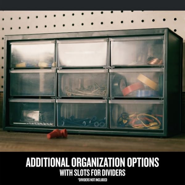CRAFTSMAN translucent drawers close-up highlight easy content visibility.
