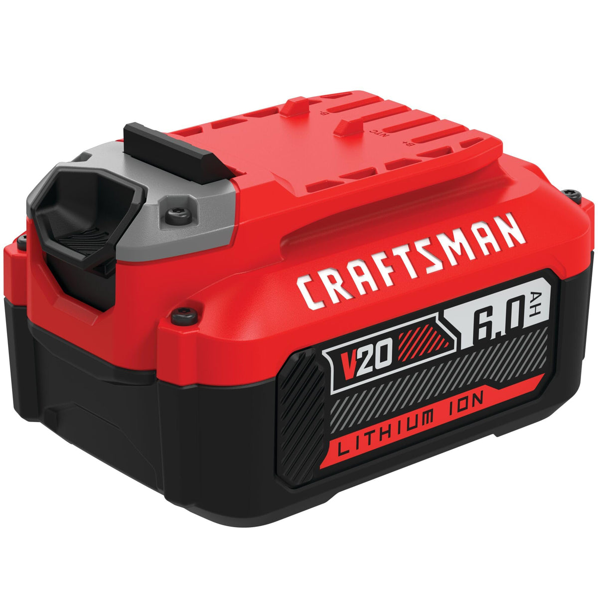 Craftsman V20 6Ah battery with durable design on site.