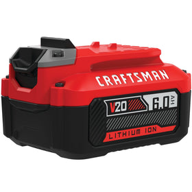 Craftsman V20 6Ah battery side view, high capacity.