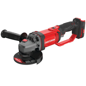 CRAFTSMAN V20 angle grinder front view showing compact tool-ready for precise grinding
