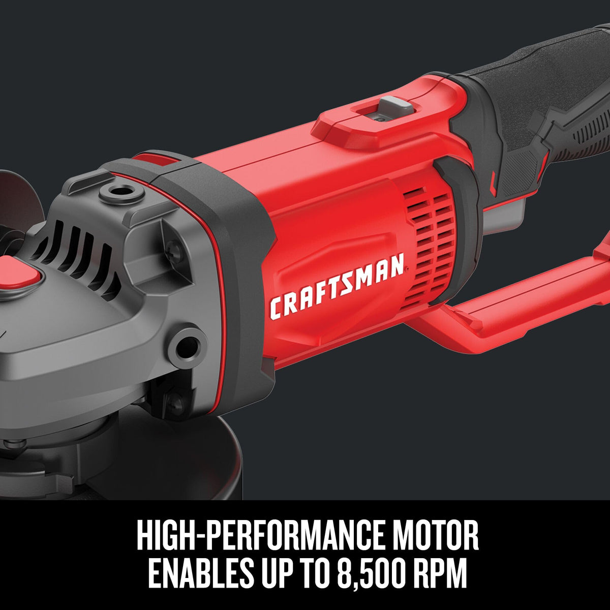 Tool-free guard adjustment feature on CRAFTSMAN V20 angle grinder