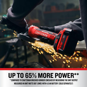 CRAFTSMAN V20 angle grinder paddle switch provides precise control during operation.