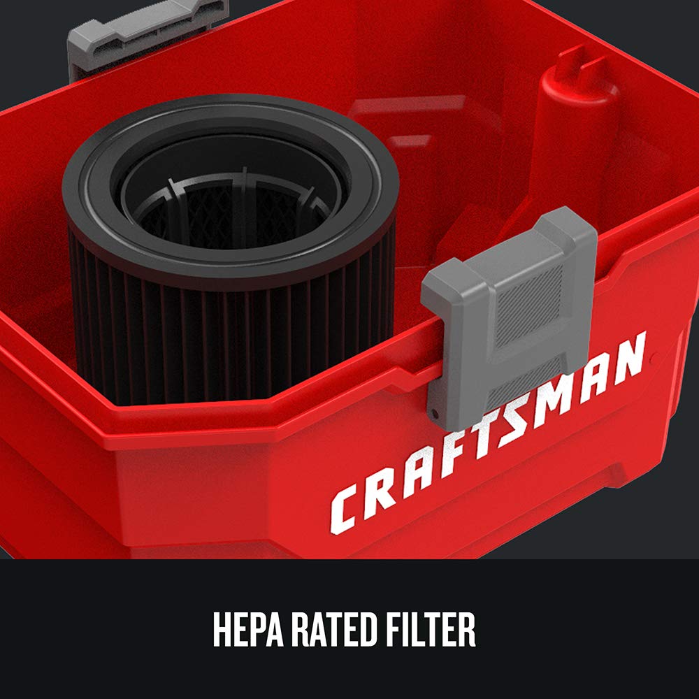 Craftsman V20 attachment storage keeps accessories within reach.