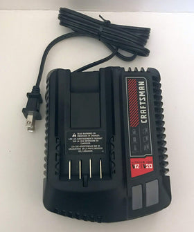 Craftsman V20 charger LED indicator shows battery charge status clearly.