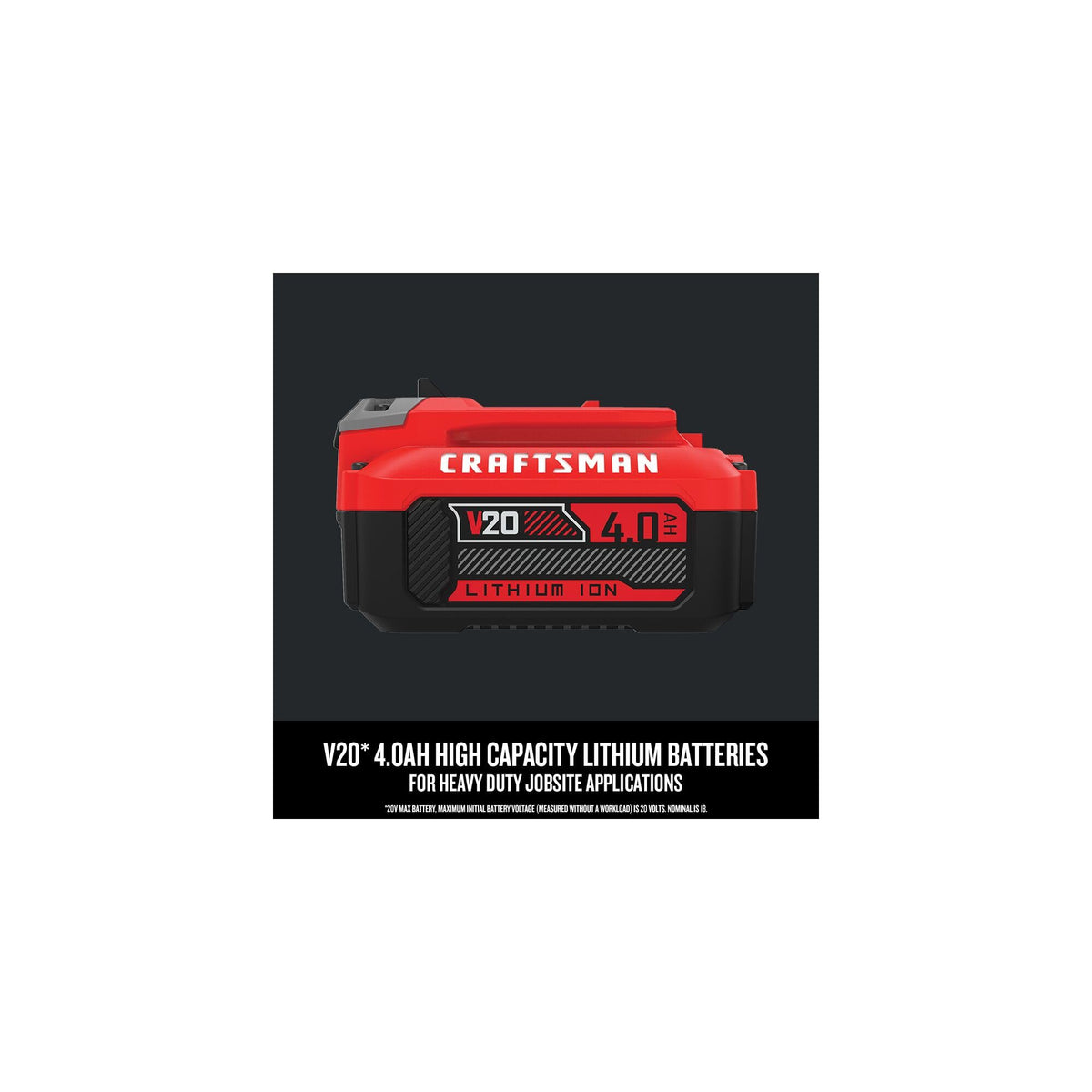 CRAFTSMAN V20 high-energy cells powering a cordless tool