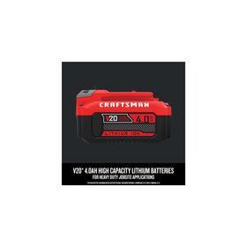 CRAFTSMAN V20 high-energy cells powering a cordless tool