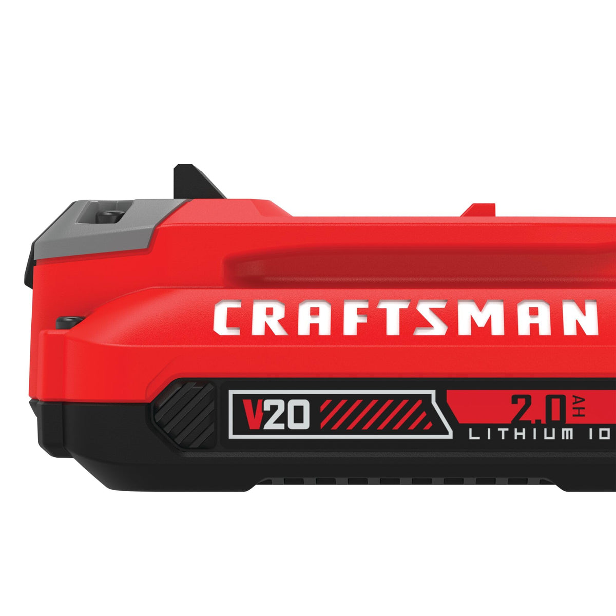 Battery mounted on a V20 tool ready for use on site.
