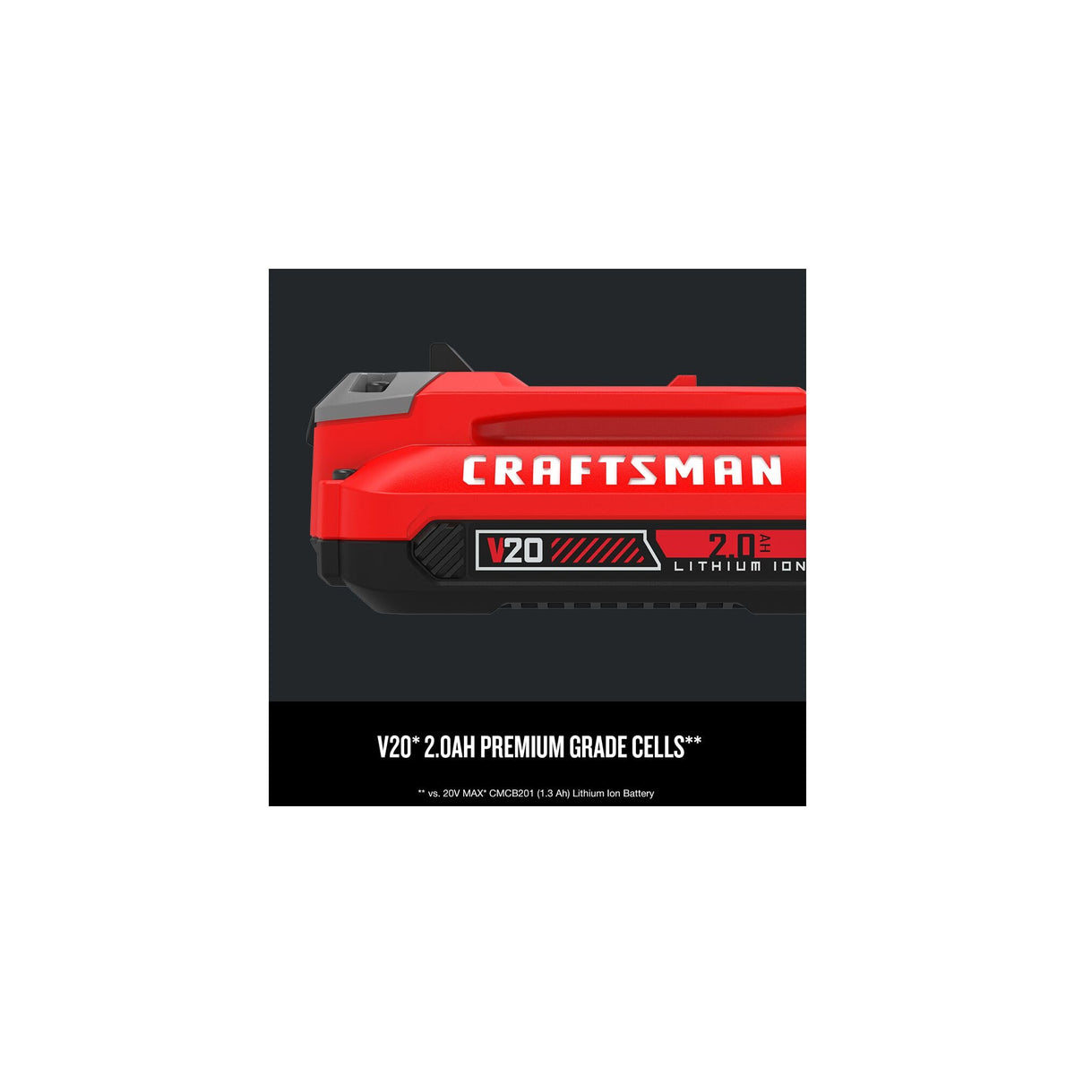 CRAFTSMAN V20 battery in use with tools for extended runtime