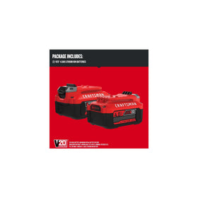 CRAFTSMAN V20 battery with 3-LED indicator for quick charge status
