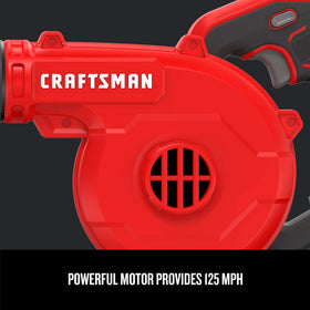 CRAFTSMAN V20 blower lock-on trigger reduces fatigue during longer tasks