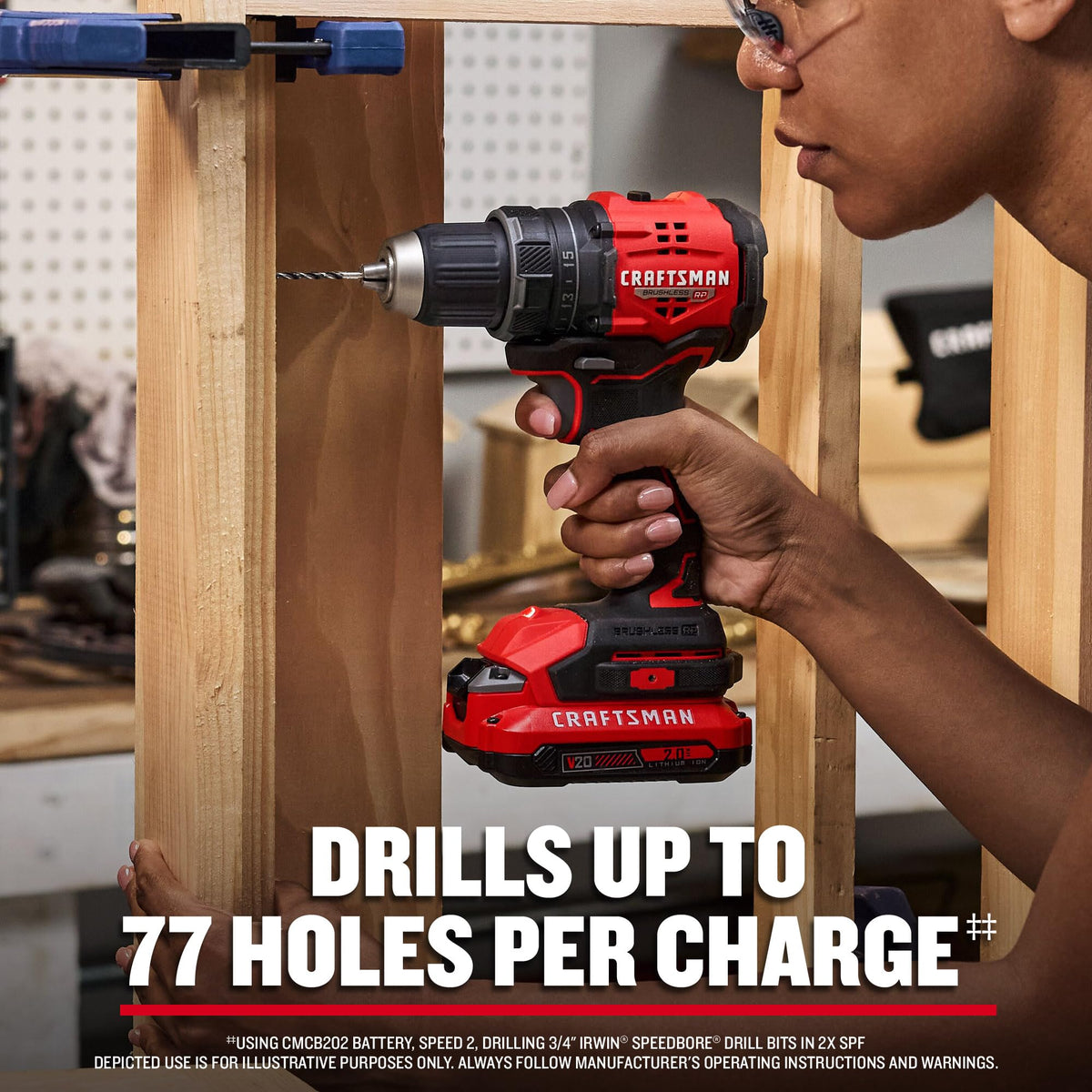 Two-speed transmission on the CRAFTSMAN V20 BRUSHLESS RP for control.