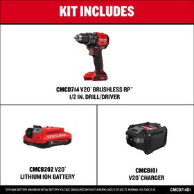 Compact design of CRAFTSMAN V20 BRUSHLESS RP for cramped spaces.