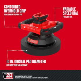 CRAFTSMAN V20 buffer polisher ergonomic grip for comfort during long sessions.