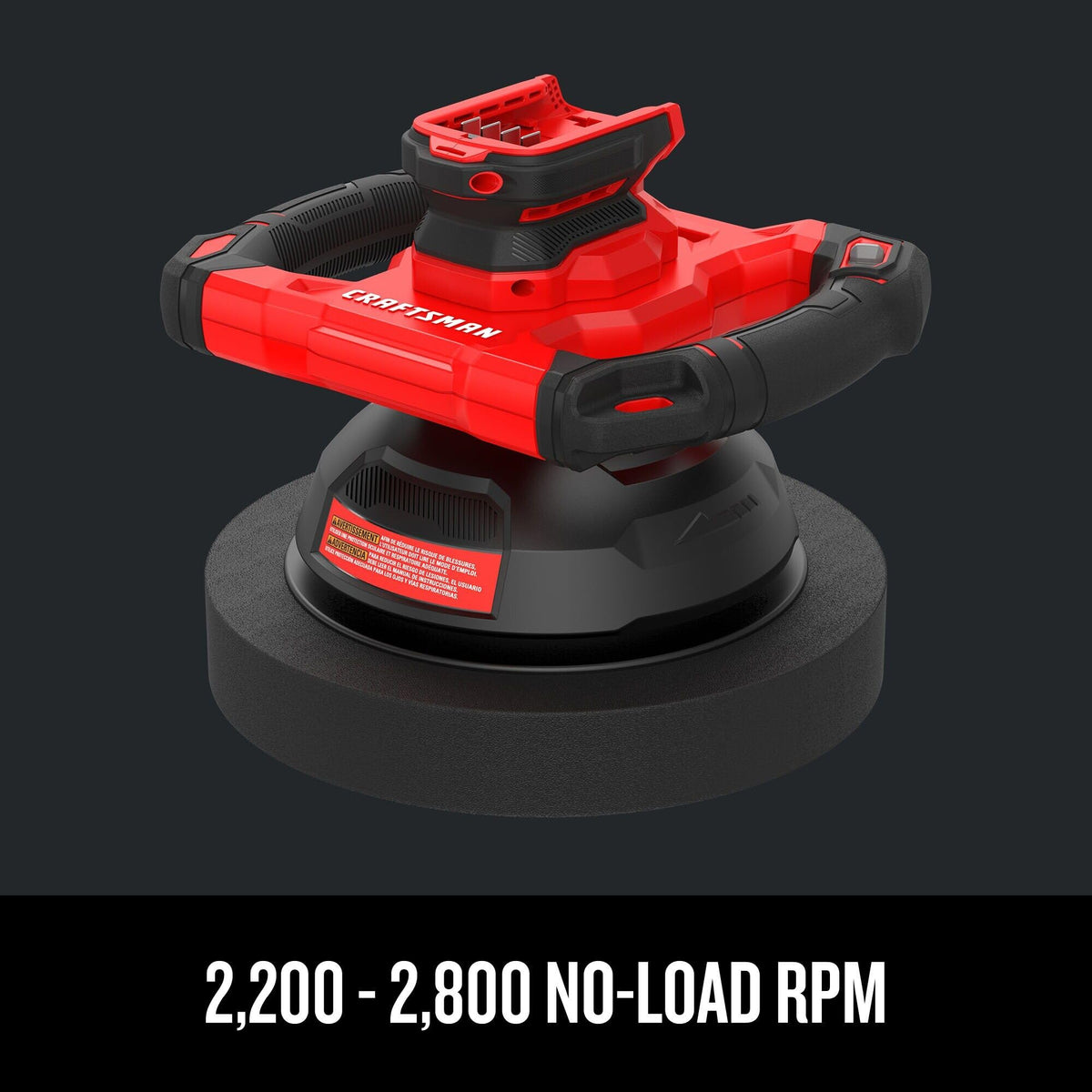 CRAFTSMAN V20 buffer polisher variable speed dial enables precise control.