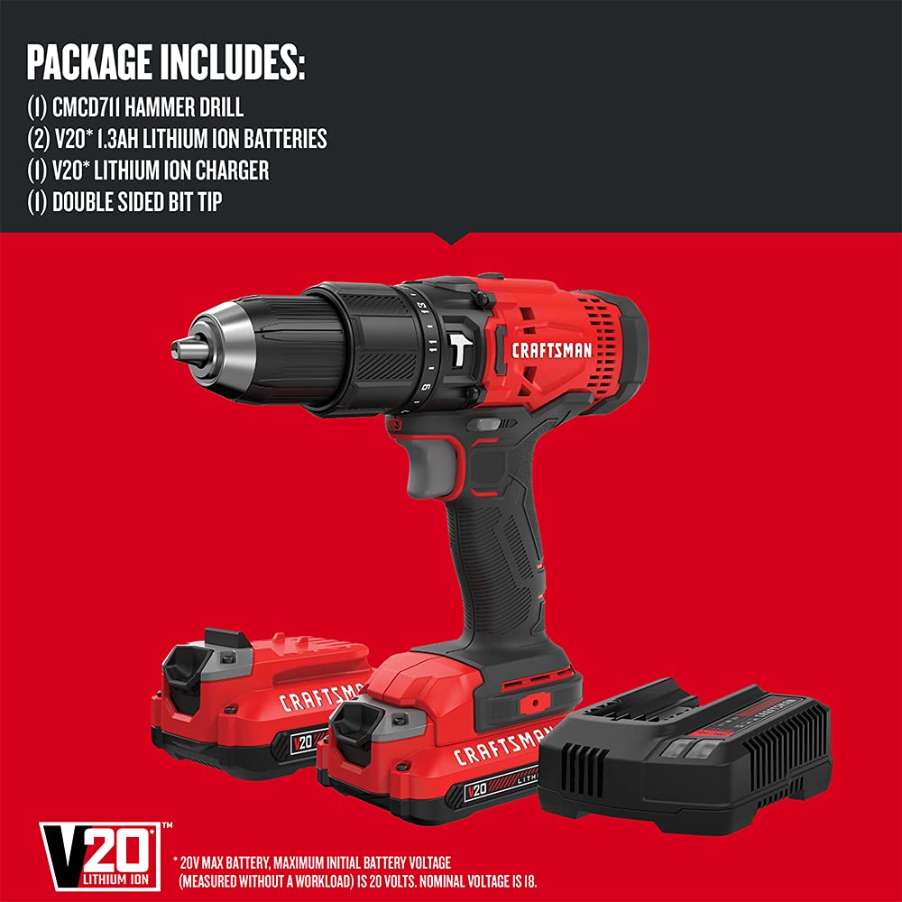 Craftsman V20 charger speeds up recharging for quick job site readiness.