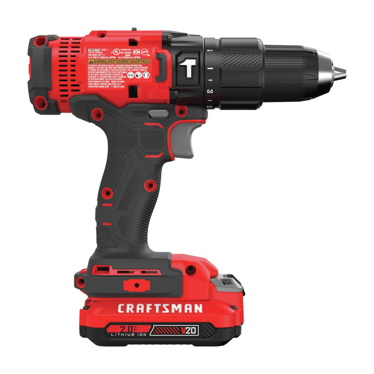 Craftsman V20 ergonomic grip reduces fatigue during prolonged work.