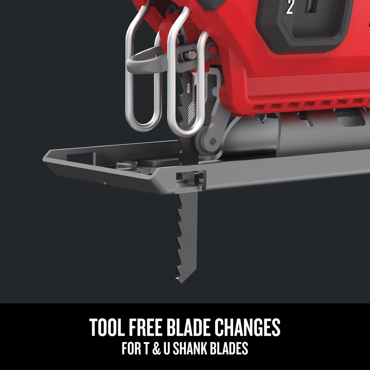 CRAFTSMAN V20 jig saw dust blower maintains a clear cut line.