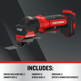 CRAFTSMAN V20 reaches up to 19000 OPM for fast material removal