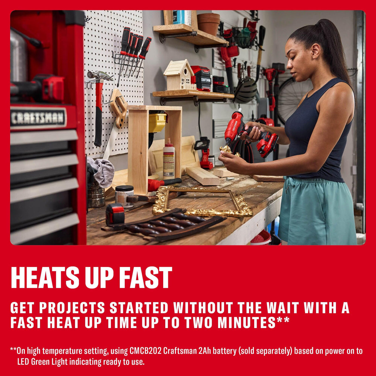 Craftsman V20 dual-temperature setting enables bonding various materials with precision