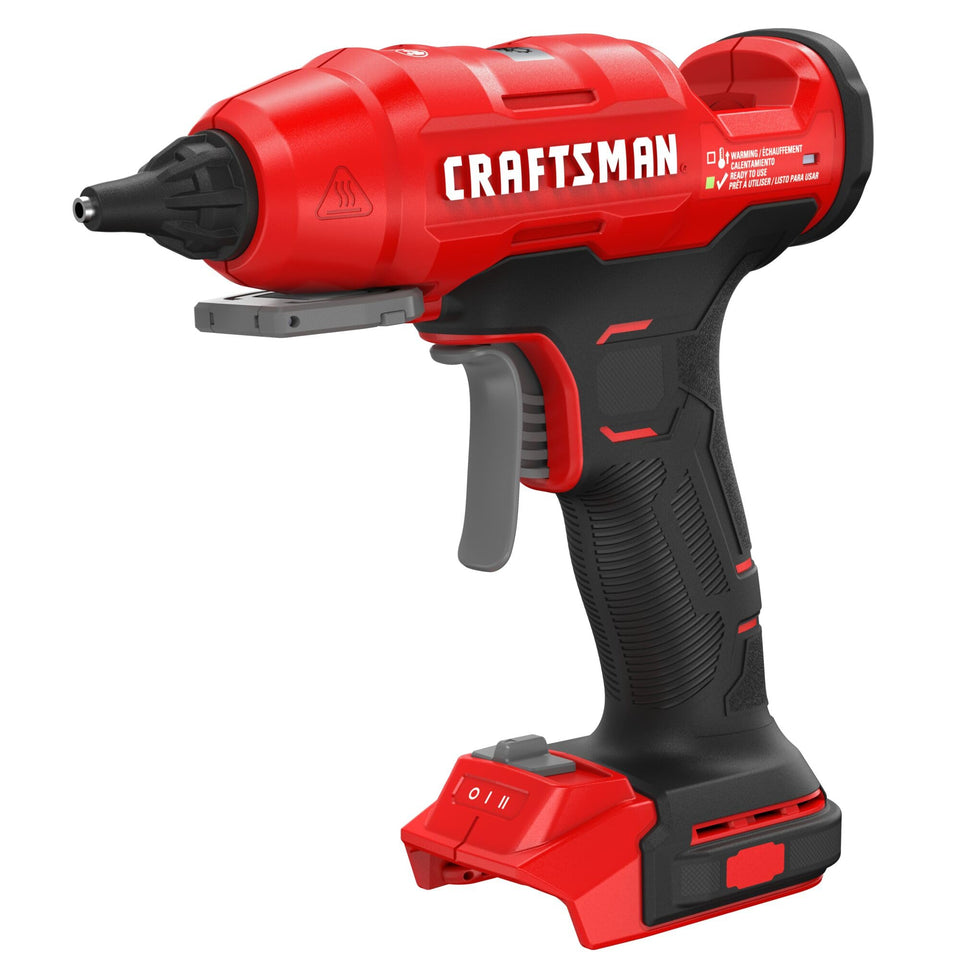 Craftsman V20 glue gun overview in cordless setup for fast projects