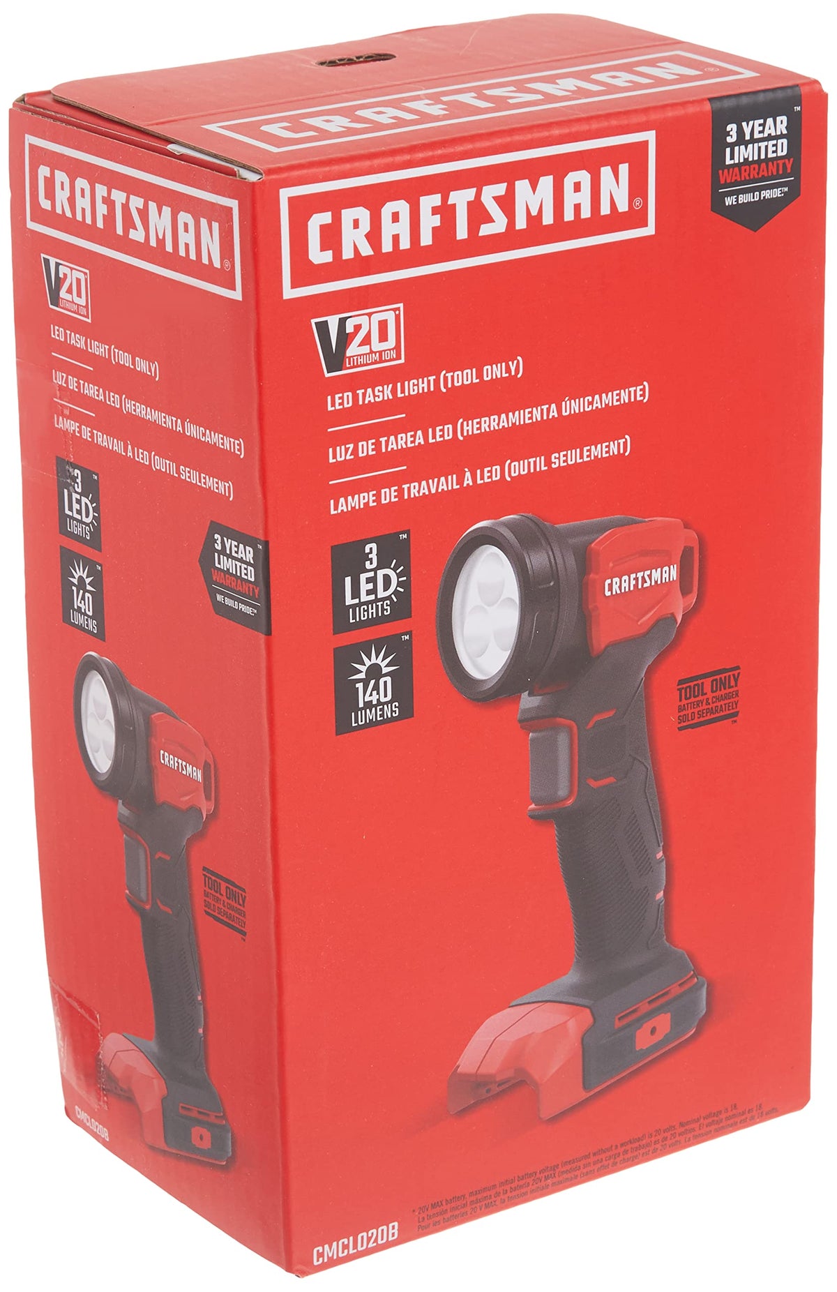 Craftsman V20 LED bare tool only uses existing V20 battery and charger.